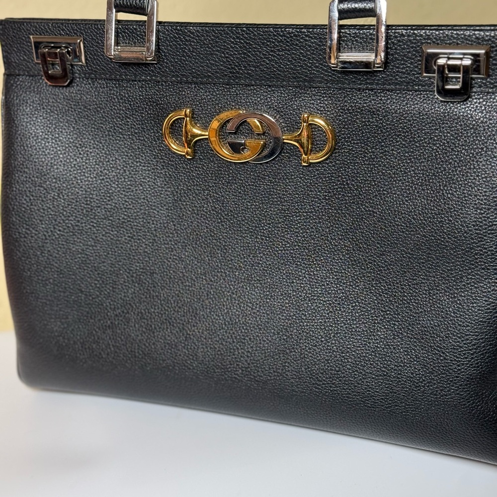 Gucci Black Tote with Gold Hardware